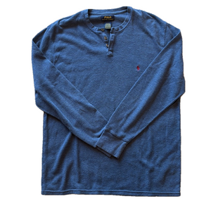 Polo Ralph Lauren Mens XL Blue Thermal Long Sleeve Shirt